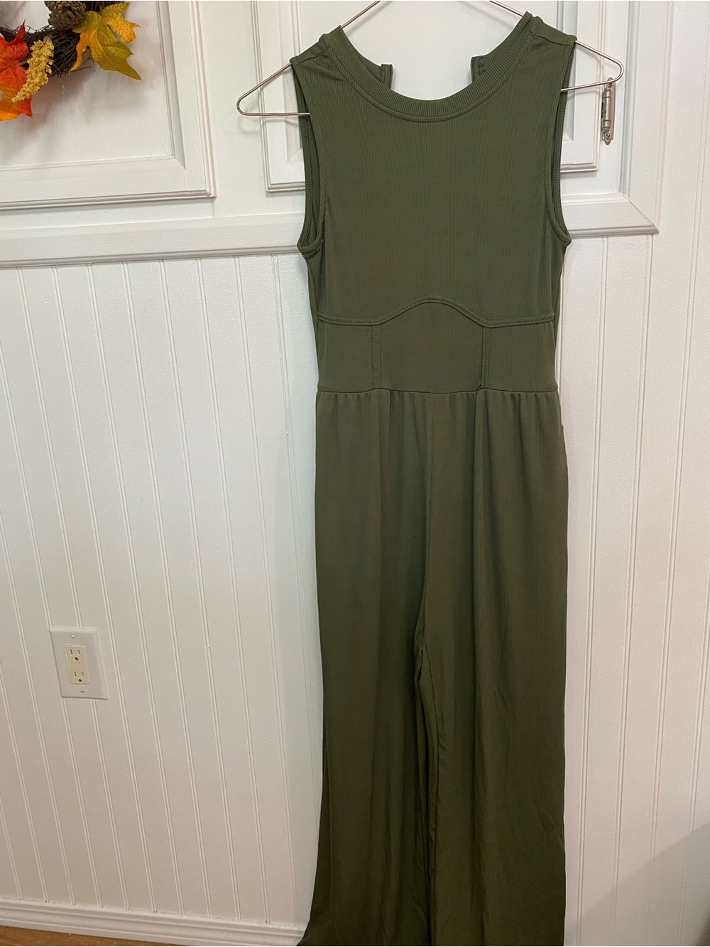 Olive Green Sleeveless Jumpsuit
